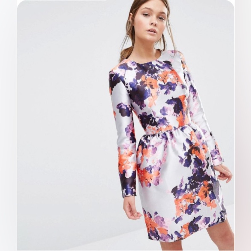 True Violet Satin Dress with Tulip Skirt